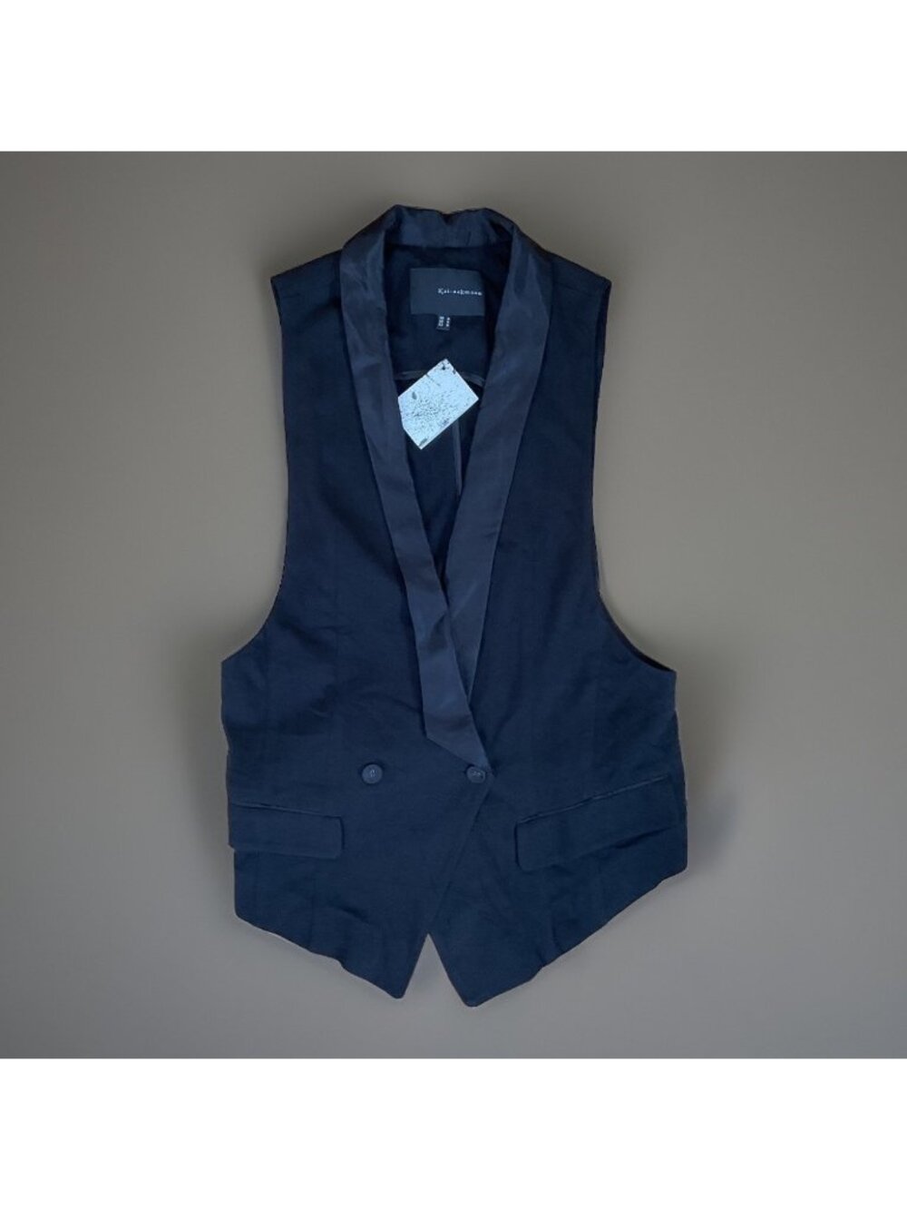 Kai Aakmann Vest Black Tuxedo Waist Coat Collar Fashion Medium Women’s  Goth Emo